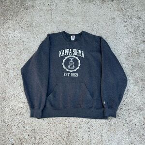 Vintage 90s Badger Sport Kappa Sigma Crewneck Charcoal Gray Sweatshirt size XL